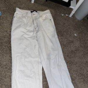 lioness white pants with brown stitching from princess polly